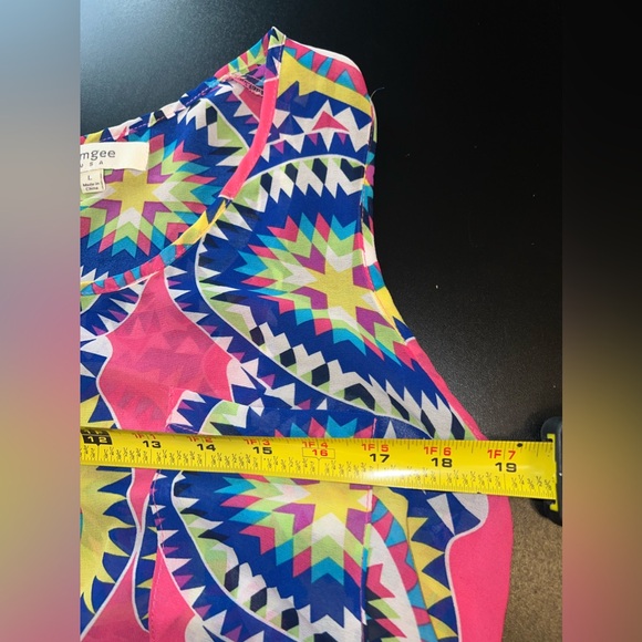 Umgee Starburst Sheer Sleeveless Back Zipped Top Size Large EUC - Picture 7 of 8